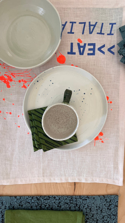 Linen: Blue Daisy Cocktail Napkin Set